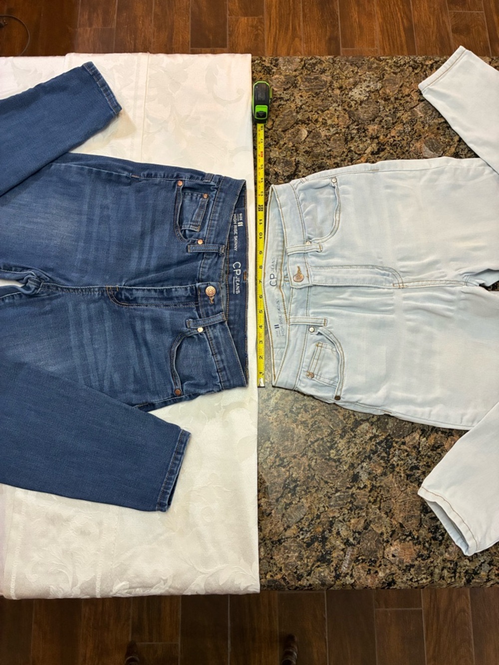 Junior’s CP High-Rise Skinny Jeans — Medium Blue & Light Wash Blue, Size 11